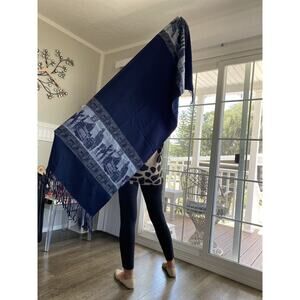 Peruvian Inca tradition weave Alpaca wool shawls / scarves - Black 74x25”